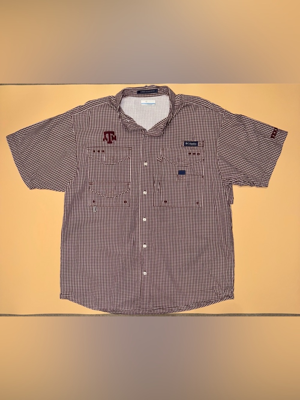 Columbia PFG Super Bonehead Texas A&M Shirt Men’s M Fishing Button Up Vented
